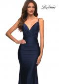 Picture of: Rhinestone Beaded Prom Dress with Illusion Sides and Back in Blue, Style: 30589, Detail Picture 9