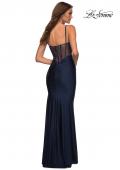 Picture of: Rhinestone Beaded Prom Dress with Illusion Sides and Back in Blue, Style: 30589, Detail Picture 10
