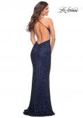 Picture of: Luxurious Soft Sequin Dress with V Neckline in Blue, Style: 30523, Detail Picture 11