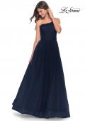 Picture of: One Shoulder A-Line Tulle Gown with Sheer Bodice in Navy, Style: 31069, Detail Picture 11