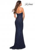 Picture of: Strapless Sweetheart Luxe Sequin Gown in Navy, Detail Picture 13