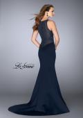 Picture of: Neoprene Dress with Beaded Back and Sides in Navy, Style: 24839, Back Picture