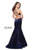 Picture of: Form Fitting Mermaid Prom Dress with Side Cut Outs in Navy, Style: 25813, Back Picture