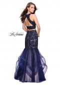 Picture of: Two Piece Lace Prom Dress with Tulle Skirt in Navy, Style: 26071, Back Picture