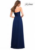 Picture of: Simple Strapless Jersey Dress with High Slit in Navy, Style: 30700, Detail Picture 18