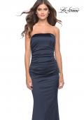 Picture of: Chic Strapless Liquid Jersey Gown with Ruching in Navy, Style: 31189, Detail Picture 19