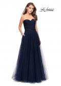 Picture of: Strapless A-line Ball Gown with Layered Tulle Skirt in Navy, Style: 25809, Detail Picture 1