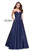 Picture of: Strapless Ball Gown with Wrapped Bodice and Pockets in Navy, Style: 25953, Detail Picture 1