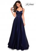 Picture of: Sweetheart Neckline Satin Long Prom Gown in Navy, Style: 27227, Detail Picture 1