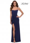 Picture of: Modern Jersey Dress with Ruffle Detail on Skirt in Navy, Style 29735, Detail Picture 1