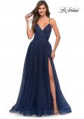 Picture of: Rhinestone Tulle Ballgown with Slit and Lace Up Back, Style: 30536, Detail Picture 1