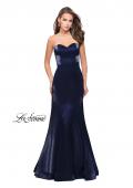 Picture of: Strapless Long Mermaid Prom Dress in Two Tone Satin in Navy, Style: 25383, Detail Picture 2