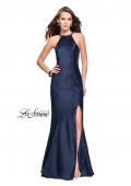 Picture of: Mikado Mermaid Dress with High Neck and Beading in Navy, Style: 26181, Detail Picture 2