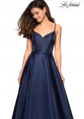 Picture of: Elegant Long Ball Gown with Empire Waist and V Back in Navy, Style: 27447, Detail Picture 2