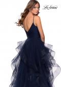 Picture of: Layered Tulle Prom Dress with V Shaped Neckline in Navy, Style: 28502, Detail Picture 2