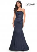 Picture of: Strapless Mermaid Stretch Satin Prom Dress in Blue, Style: 31980, Detail Picture 2