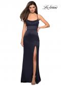 Picture of: Fitted Jersey Dress with Banded Waist and Beads in Navy, Style: 27274, Detail Picture 4