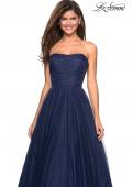 Picture of: Strapless Fully Rhinestone A-Line Prom Dress in Navy, Style: 27630, Detail Picture 5