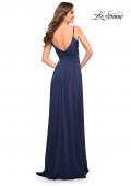 Picture of: Elegant Criss-Cross Ruched Bodice Jersey Dress in Navy, Style: 30571, Detail Picture 5