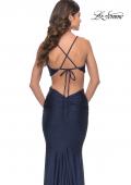 Picture of: Twist Front Cut Out Rhinestone Jersey Dress in Navy, Style: 31339, Detail Picture 5