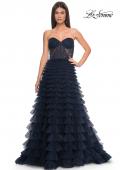 Picture of: A-Line Ruffle Tulle Prom Dress with Sweetheart Top in Navy, Style: 32283, Detail Picture 5