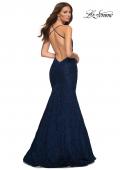 Picture of: Mermaid Lace Gown with Sheer Bodice and Open Back in Blue, Style: 30467, Detail Picture 6