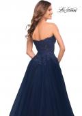 Picture of: Tulle and Lace Ballgown with High Slit and Pockets in Navy, Style: 30592, Detail Picture 6