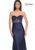 Picture of: Rhinestone Embellished Gown with Ruched Skirt in Navy, Style: 32316, Detail Picture 6