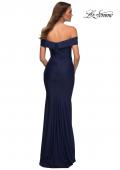 Picture of: Off the Shoulder Elegant Long Evening Gown in Navy, Detail Picture 7
