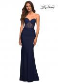 Picture of: Sweetheart Strapless Rhinestone Encrusted Gown in Blue, Style: 30476, Detail Picture 7