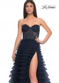Picture of: A-Line Ruffle Tulle Prom Dress with Sweetheart Top in Navy, Style: 32283, Detail Picture 7