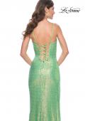 Picture of: Bustier Sequin Neon Prom Dress with Lace Up Back in Neon Green, Style: 31965, Detail Picture 12