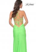 Picture of: Neon Illusion Lace Bodice Prom Dress with Rhinestones in Bright Green, Style: 32321, Detail Picture 14