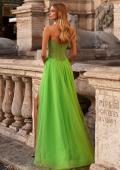 Picture of: Neon A-Line Tulle Prom Dress with Rhinestone Fishnet Bodice in Bright Green, Style: 32445, Back Picture