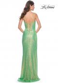 Picture of: Bustier Sequin Neon Prom Dress with Lace Up Back in Neon Green, Style: 31965, Detail Picture 23