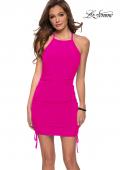 Picture of: Hot Pink Party Dress with Adjustable Side Ties in Neon Pink, Style: 29565, Main Picture