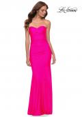 Picture of: Simple Ruched Jersey Gown with Sweetheart Neckline in Neon Pink, Style 29963, Main Picture