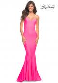 Picture of: Neon Pink Chic Jersey Gown with Sweetheart Neckline in Pink, Style: 30648, Main Picture