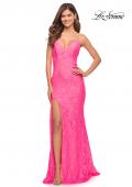 Picture of: Gorgeous Neon Pink Tulle and Lace Mermaid Gown in Neon Pink, Style: 30676, Main Picture
