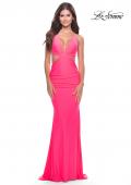 Picture of: Prom Dress with Cut Out Sides and Low Open Back in Neon in Neon Pink, Style: 31428, Main Picture