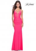 Picture of: Modern Jersey Dress with Twist Band Details in Neon in Neon Pink, Style: 31439, Main Picture