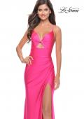 Picture of: Knot Detail Jersey Dress with Cut Out in Neon Pink, Style: 31575, Main Picture