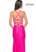 Picture of: Jersey Dress with Square Neckline and Ruching in Neon Pink, Style: 31129, Detail Picture 8