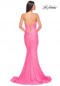 Picture of: Strapless Sweetheart Mermaid Sequin Prom Gown in Neon Pink, Style: 32092, Detail Picture 10