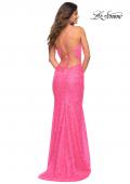 Picture of: Unique Soft Sequin Dress in Neon Pink in Neon Pink, Back Picture