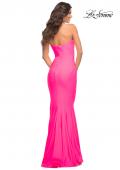 Picture of: Neon Pink Chic Jersey Gown with Sweetheart Neckline in Pink, Style: 30648, Back Picture