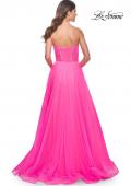 Picture of: Neon Strapless Sweetheart A-Line Corset Prom Dress in Neon Pink, Style: 32341, Back Picture