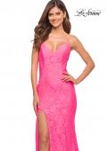 Picture of: Gorgeous Neon Pink Tulle and Lace Mermaid Gown in Neon Pink, Style: 30676, Detail Picture 1