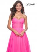 Picture of: Neon Strapless Sweetheart A-Line Corset Prom Dress in Neon Pink, Style: 32341, Detail Picture 1