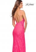 Picture of: Gorgeous Neon Pink Tulle and Lace Mermaid Gown in Neon Pink, Style: 30676, Detail Picture 2